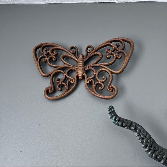 Set of 3 Vintage 70s butterfly wall hangings art retro boho home decor - Picture 3 of 6